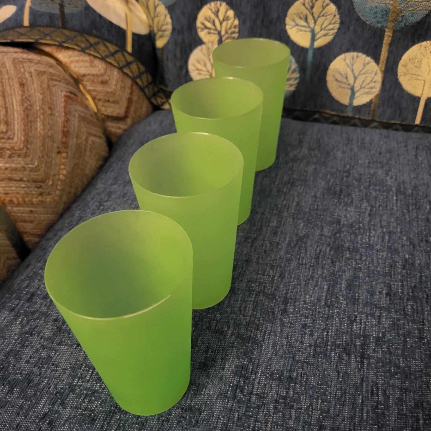 Green Plastic Tumblers - Set of 4