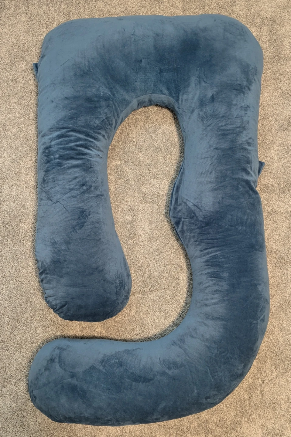 Blue U-Shaped Maternity Pillow