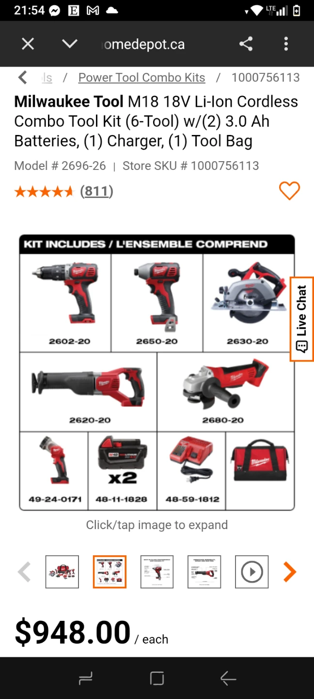 MILWAUKEE M18 6 TOOL COMBO KIT - photo 3