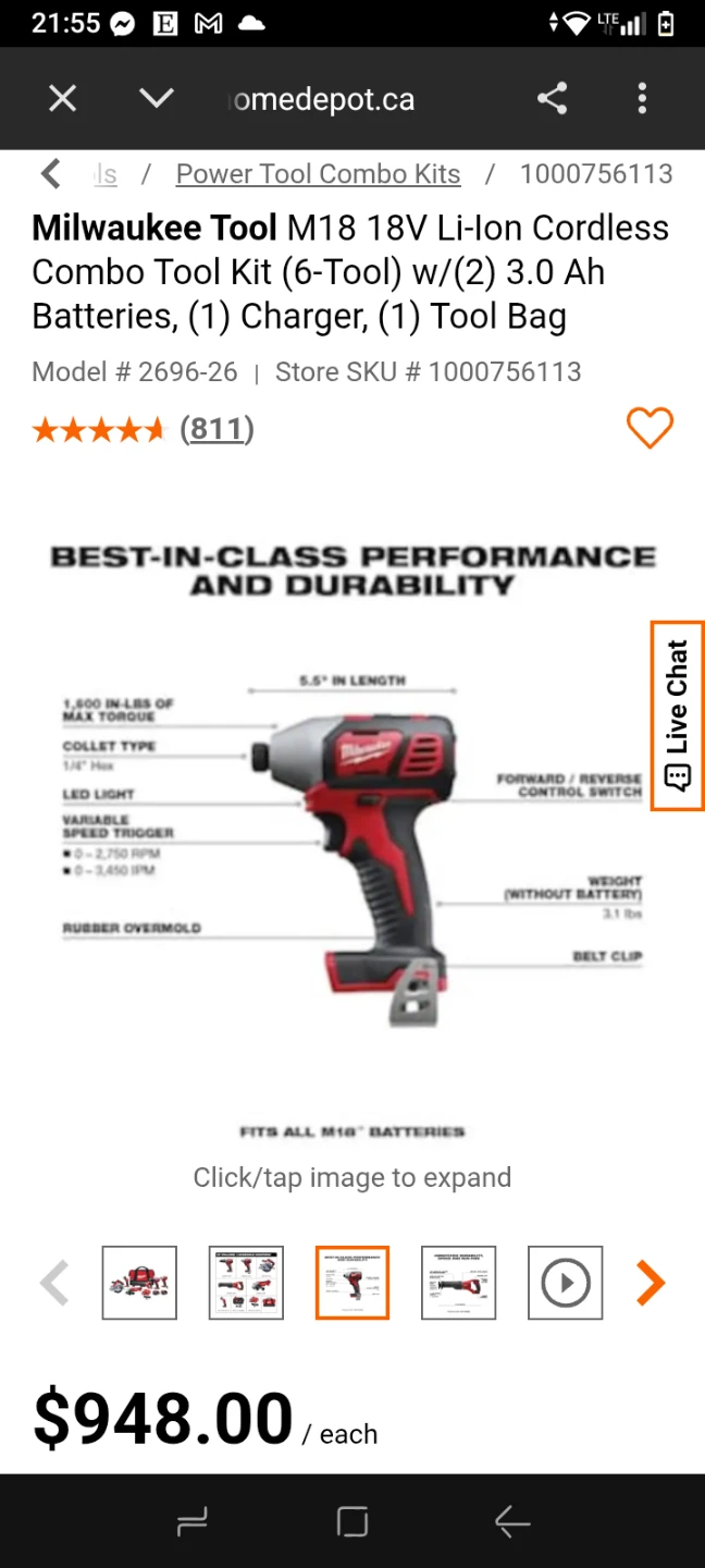 MILWAUKEE M18 6 TOOL COMBO KIT - photo 4