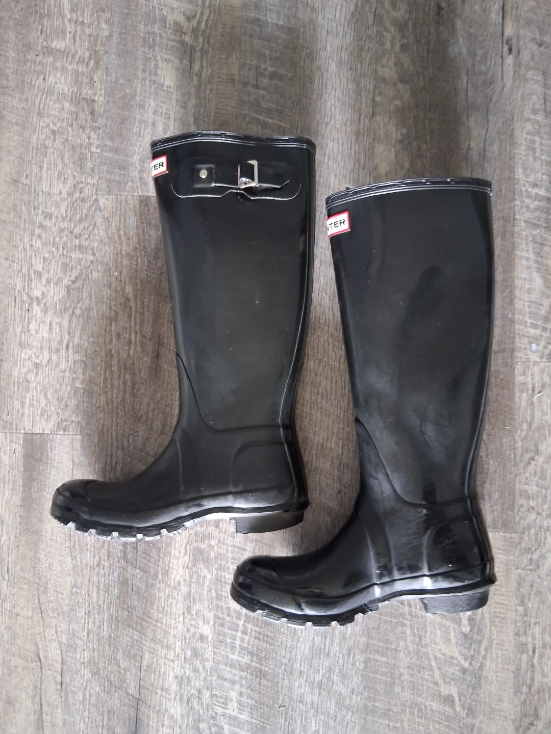 Hunter Original Tall Gloss Boots – Black (Size 6/US) - photo 2