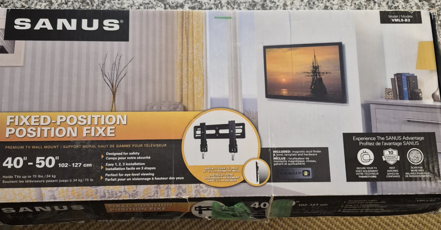SANUS Fixed-Position TV Wall Mount VML5 40"-50"