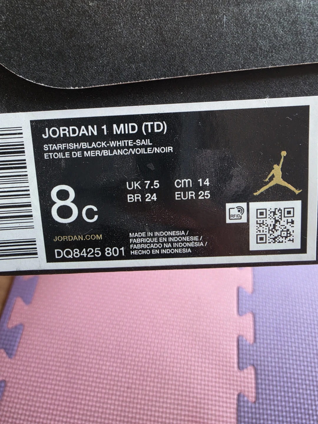 Jordan 1 Mid (TD) Toddler Shoes size 8c - photo 3