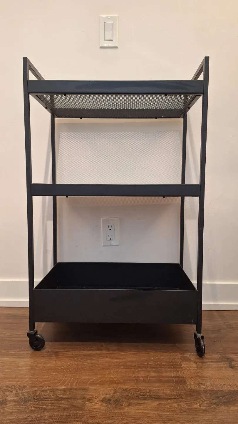 Black 3-Tier Rolling Cart - photo 2