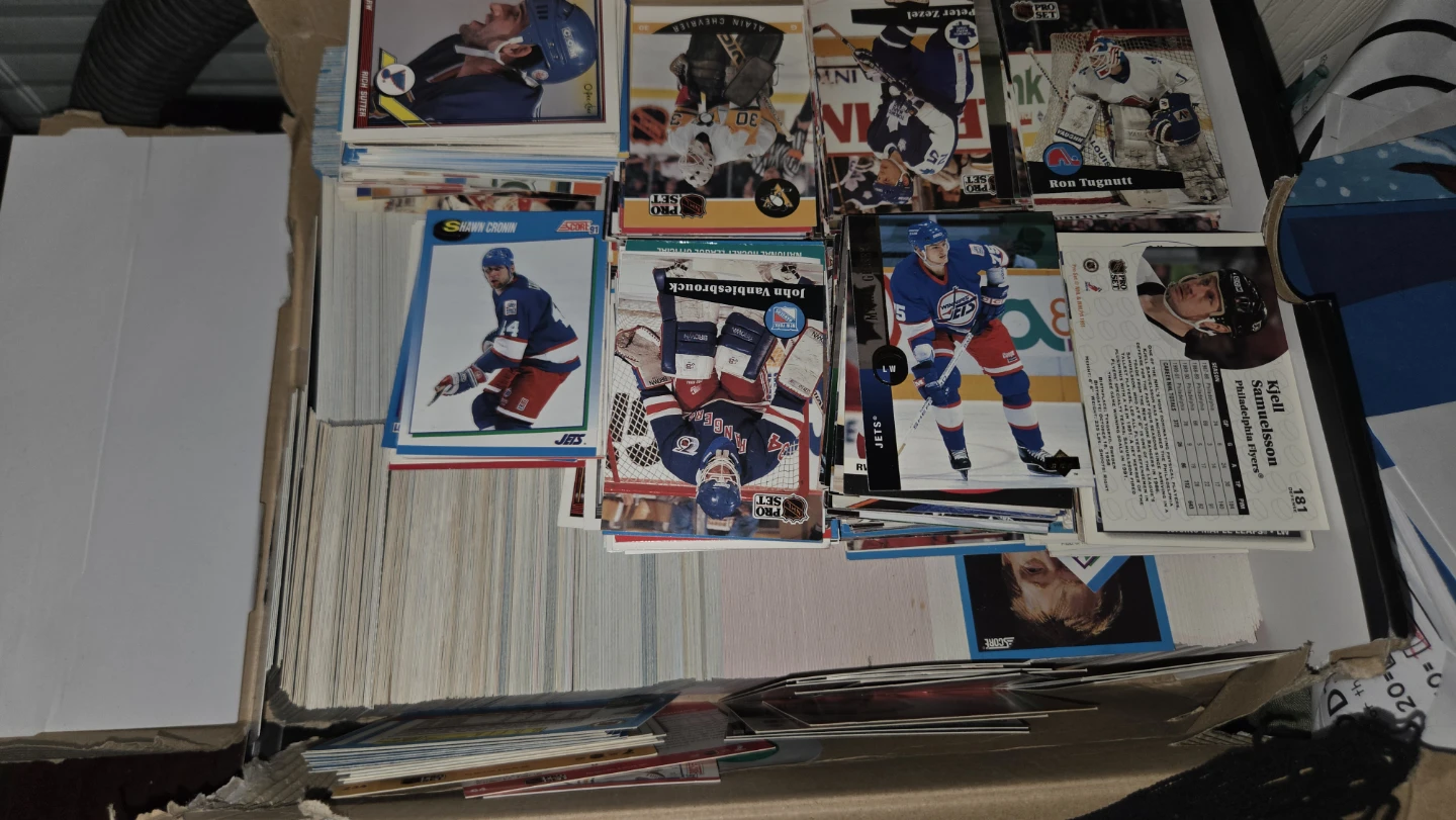 Hockey, baseball and football trading cards from 1990-2020