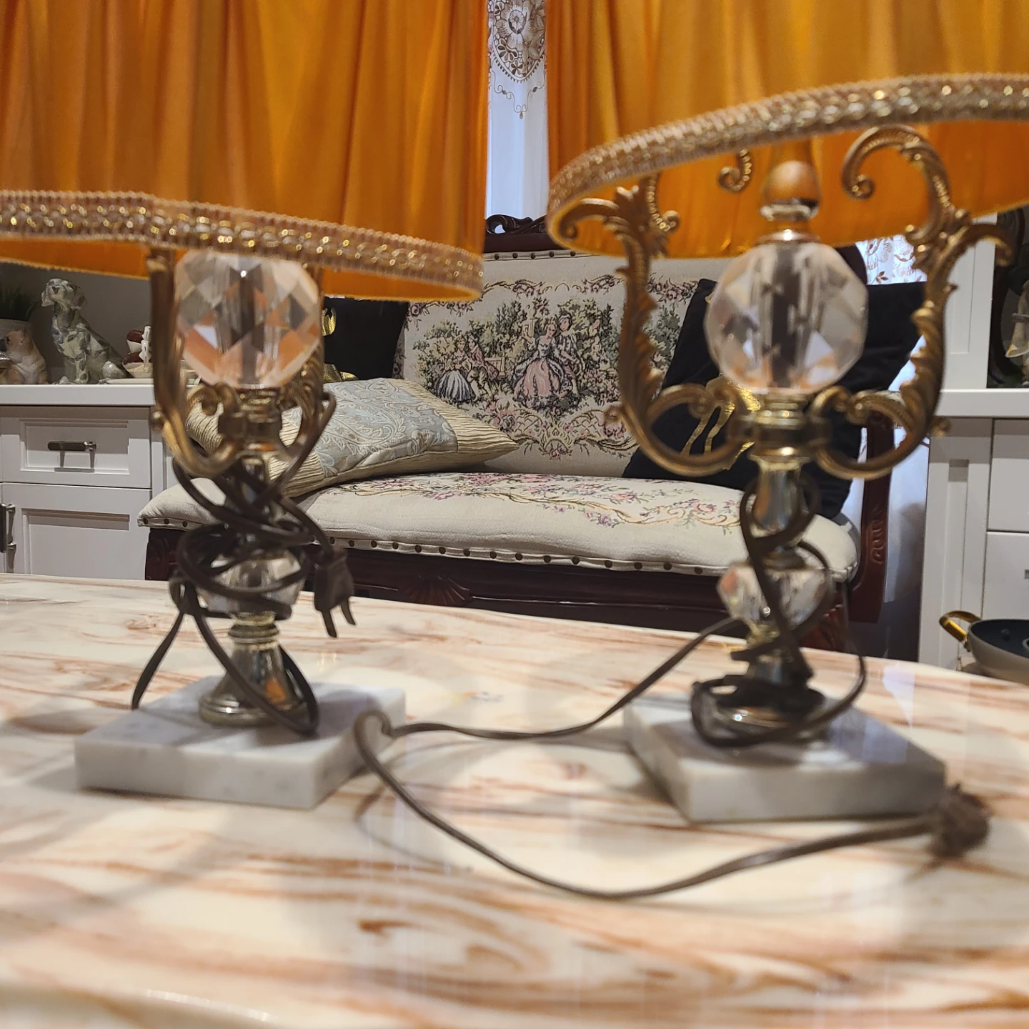 Pair of Vintage Crystal Table Lamps - photo 2