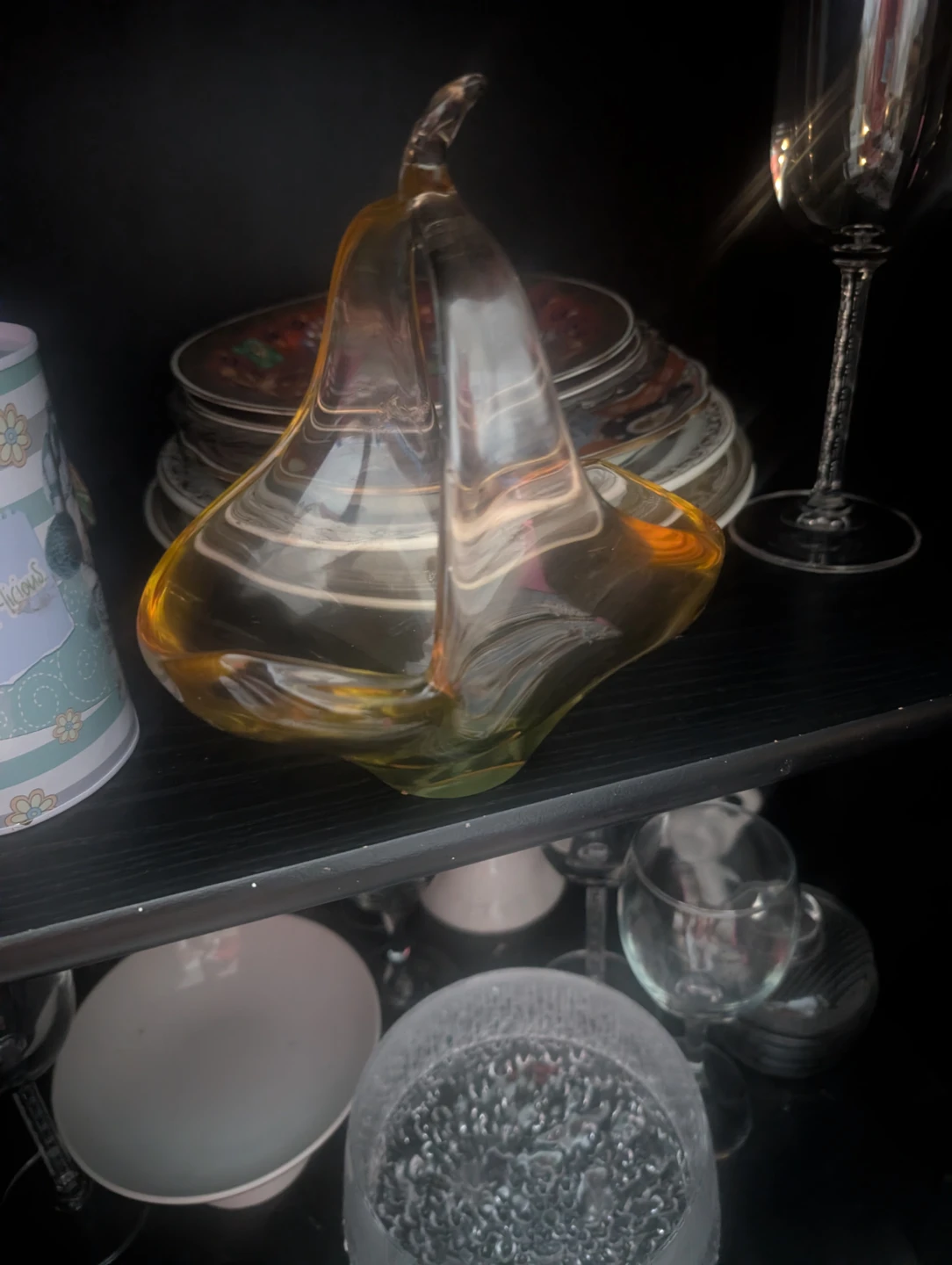 Glass Decorative Sphere with Flower Design - photo 3