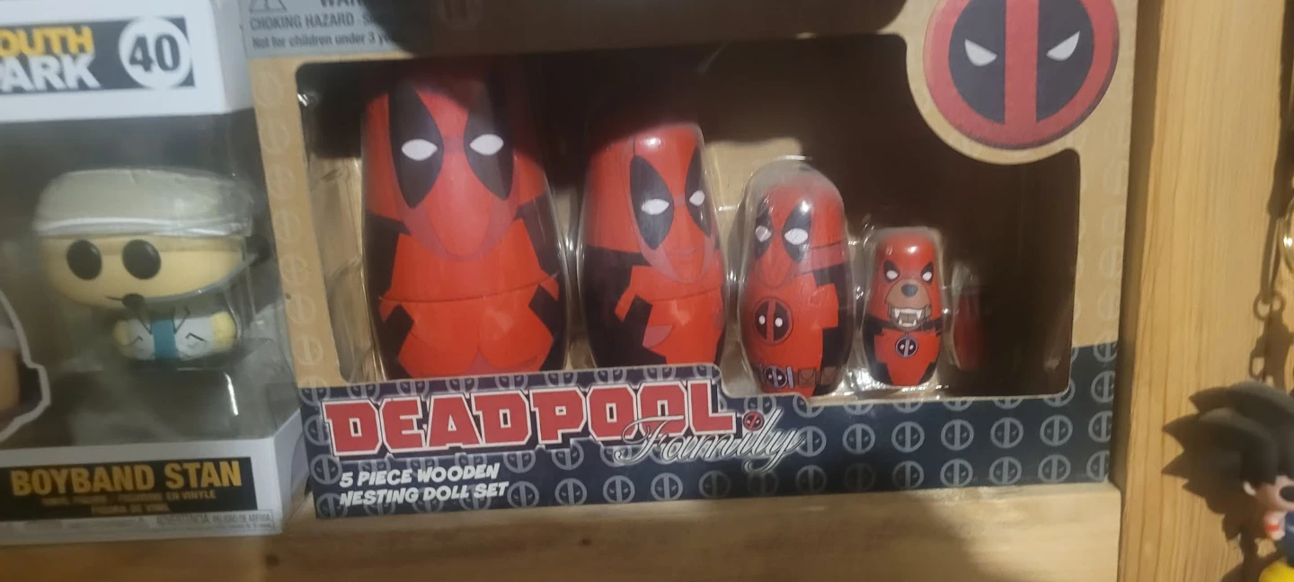 Deadpool Family 5 Piece Wooden Nesting Doll Set