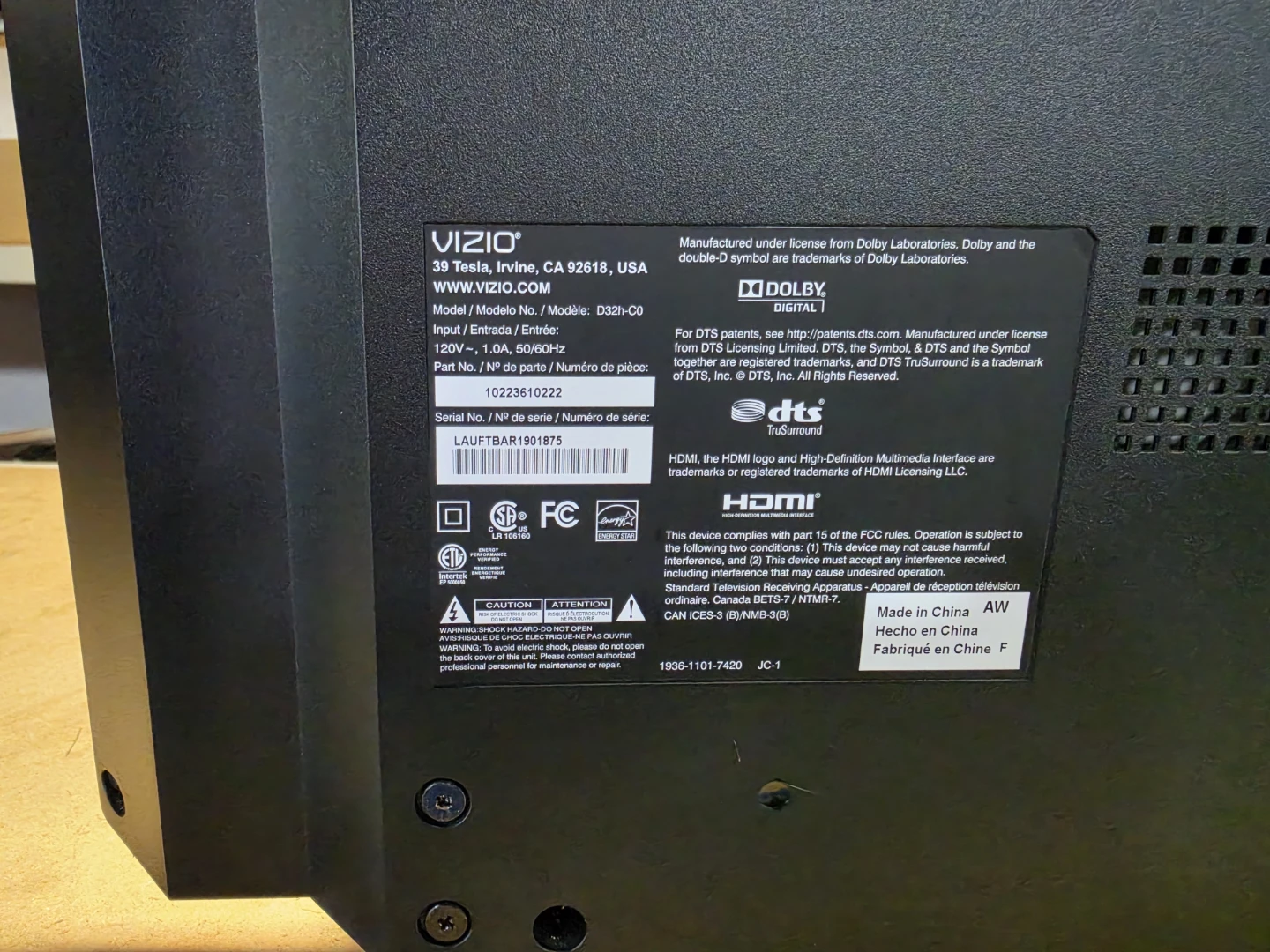 Vizio D2FH Television - photo 2