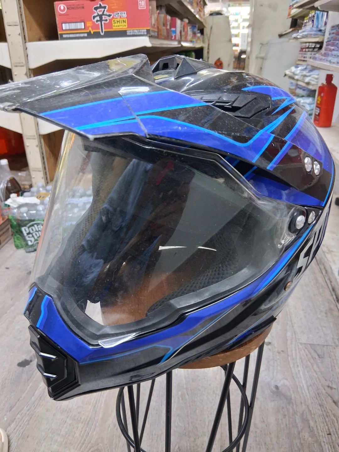 Dual Sport Motorcycle Helmet Black/Blue