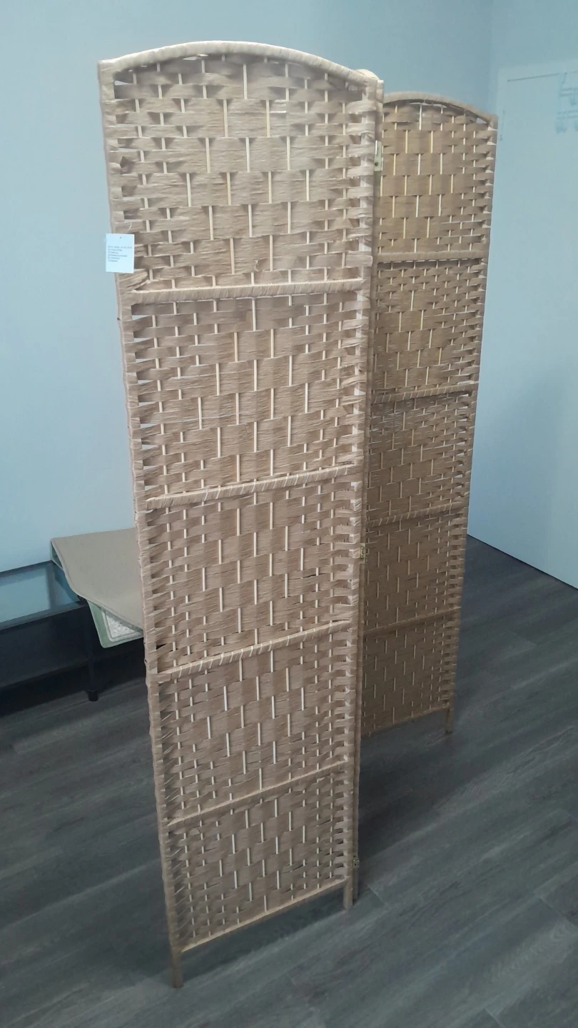 3-Panel Woven Room Divider Screen - photo 2