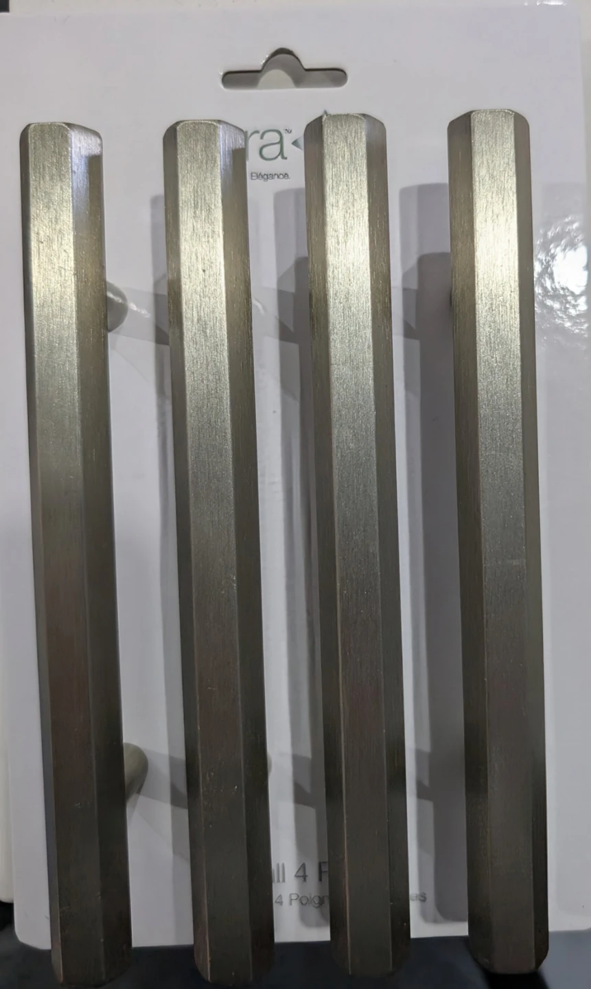 Era Brushed Nickel Hexagonal Drawer Pulls - 4 Pack