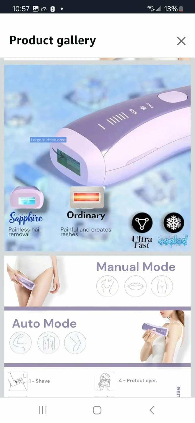 IPL Hair Removal Device - Sapphire Cooling, SHR Mode - photo 2