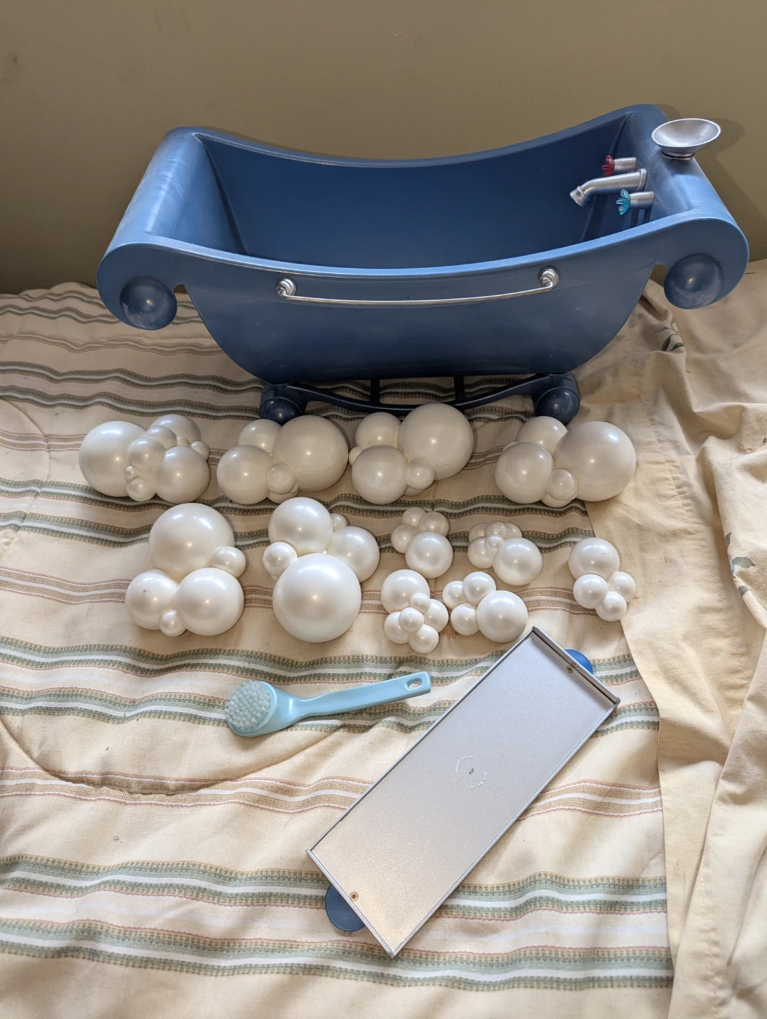 Blue American Doll Bathtub with Accessories