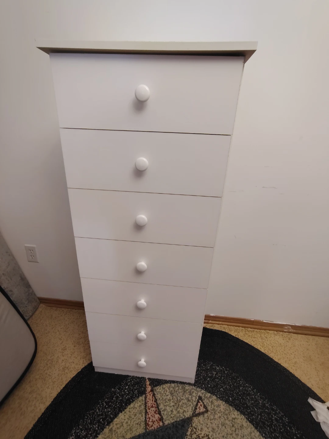 White 7-Drawer Tall Dresser