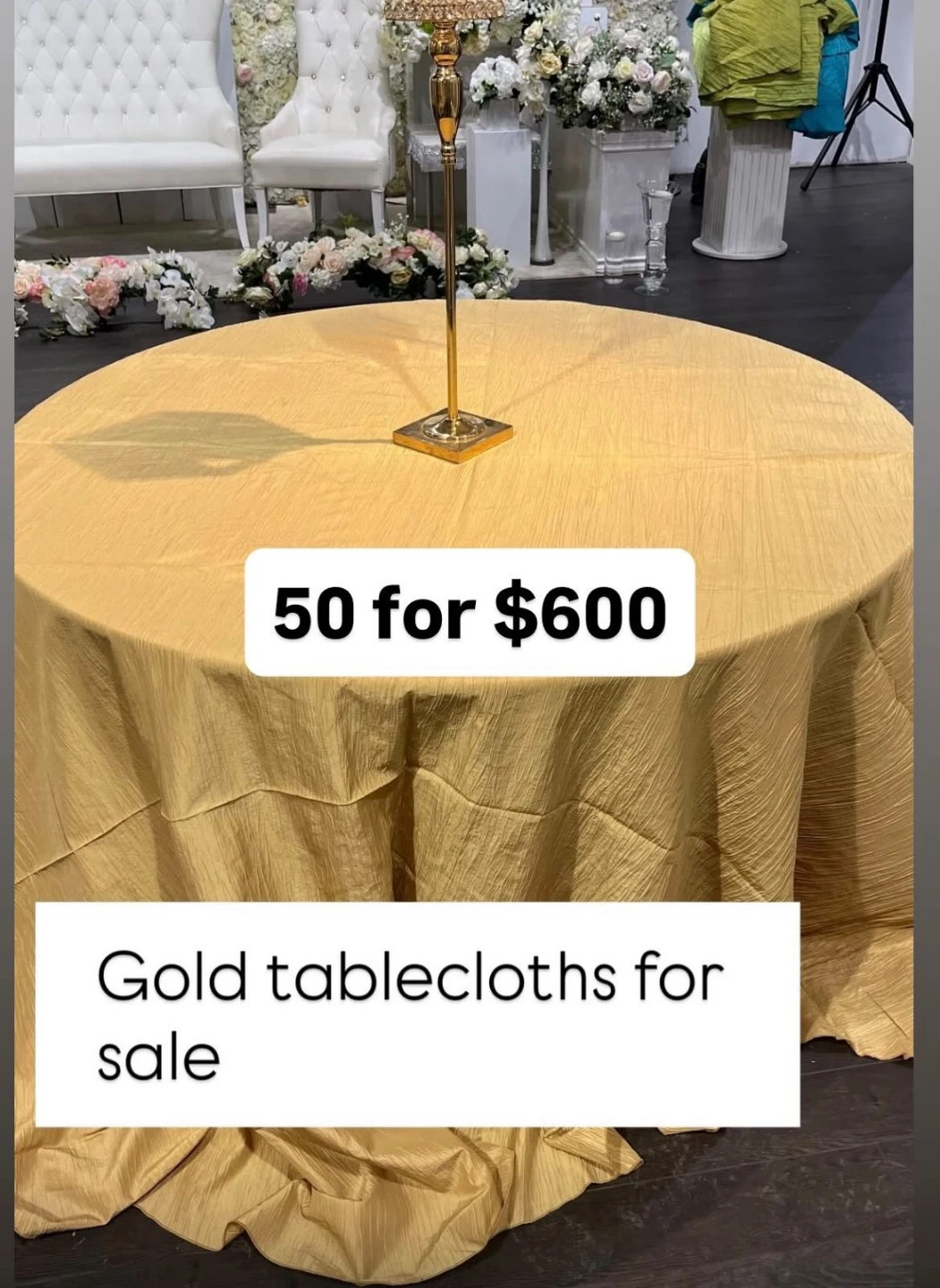 Gold Tablecloths - 50 for $600