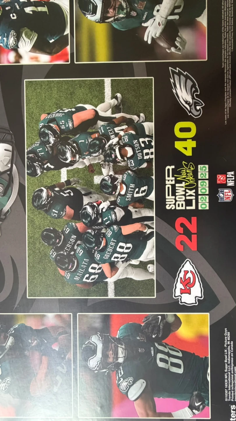 Eagles 2025 Super bowl Poster - photo 3