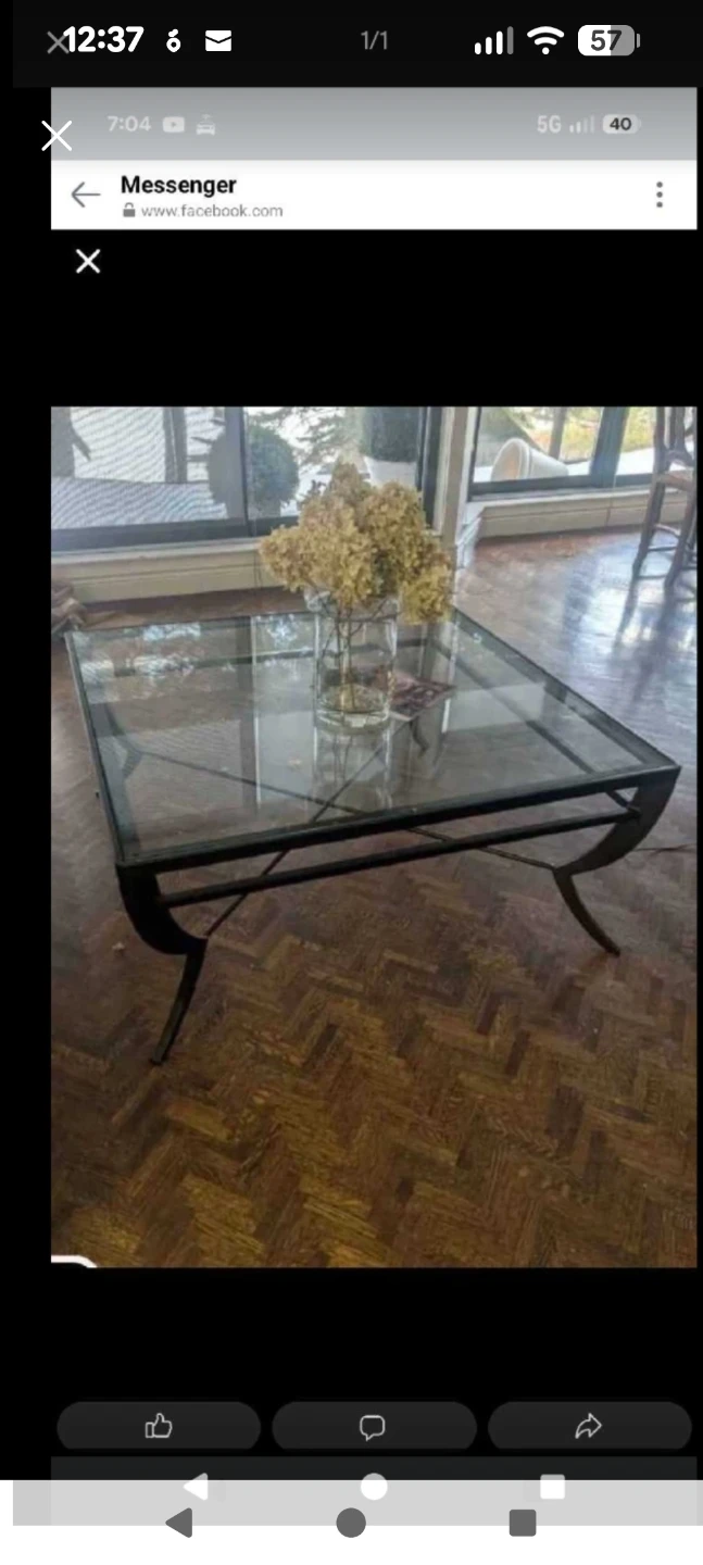 Glass and Metal Coffee Table