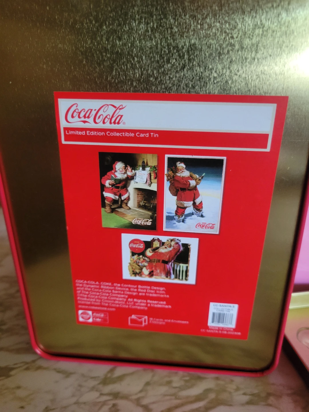 Coca-Cola Limited Edition Santa Claus Collectible Card Tin - photo 3