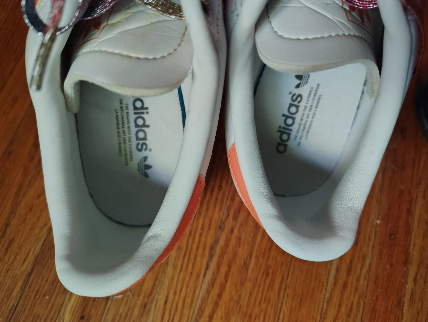 Adidas White & Orange Sneakers - photo 3