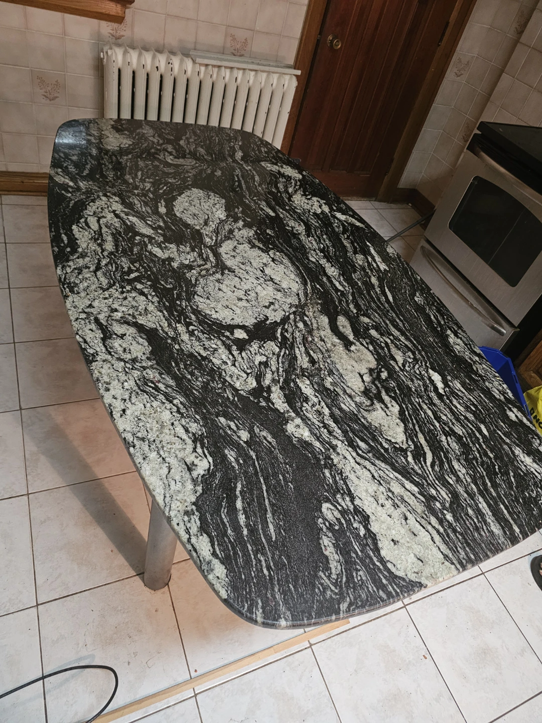 Marble Dining Table with Metal Base