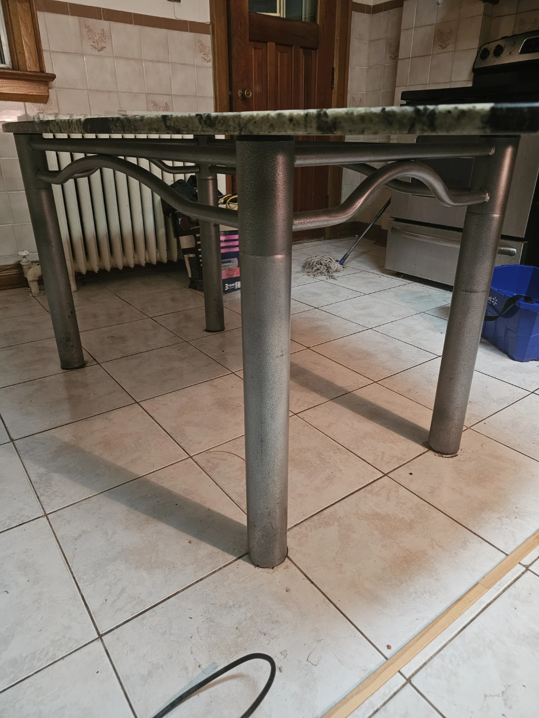 Marble Dining Table with Metal Base - photo 2
