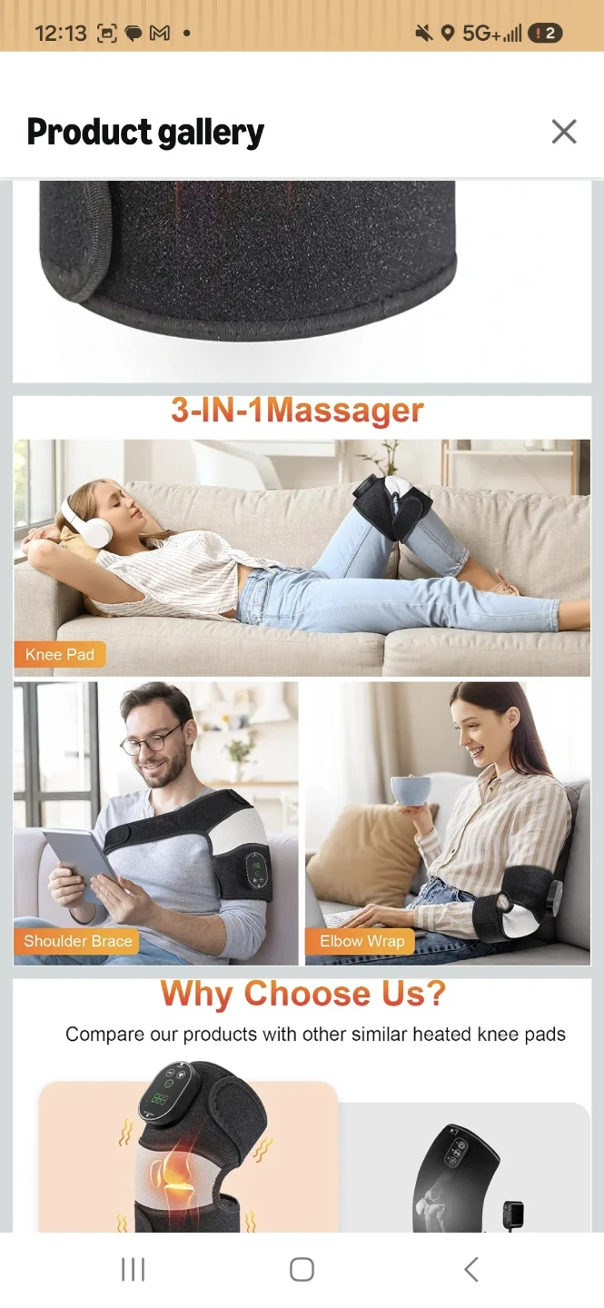 Heated Knee Brace Massager with 3 Timers - photo 2