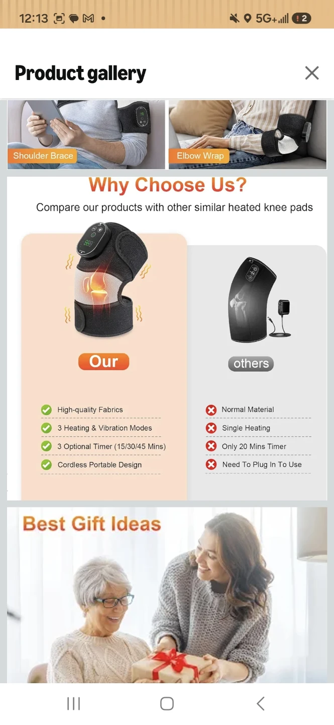 Heated Knee Brace Massager with 3 Timers - photo 3