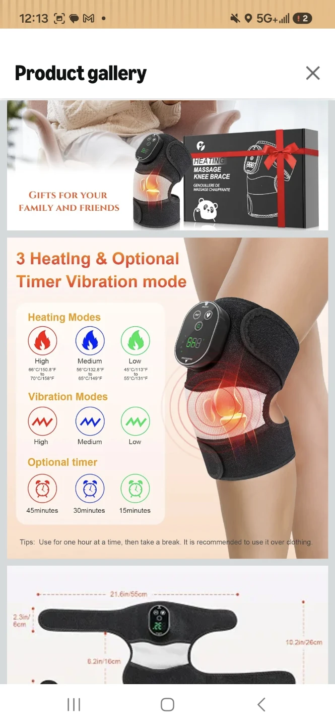 Heated Knee Brace Massager with 3 Timers - photo 5