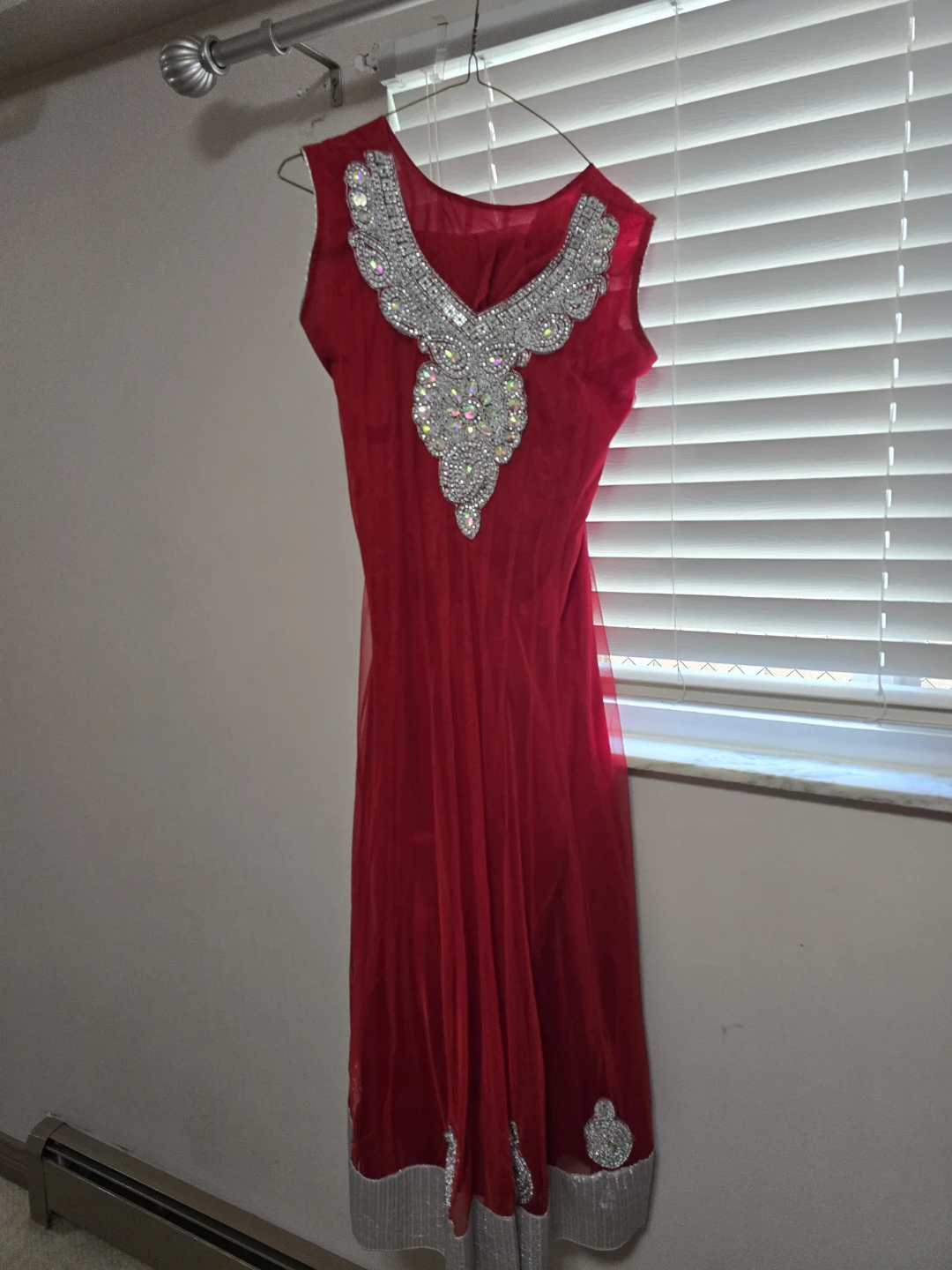 Red embellished Indian dress