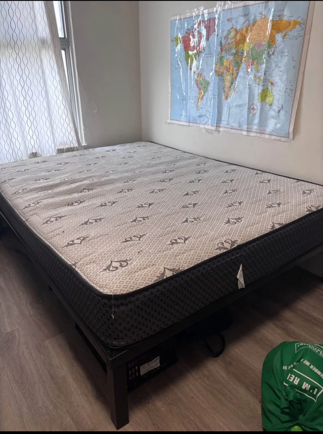Queen Size Mattress and Metal Bed Frame - photo 2