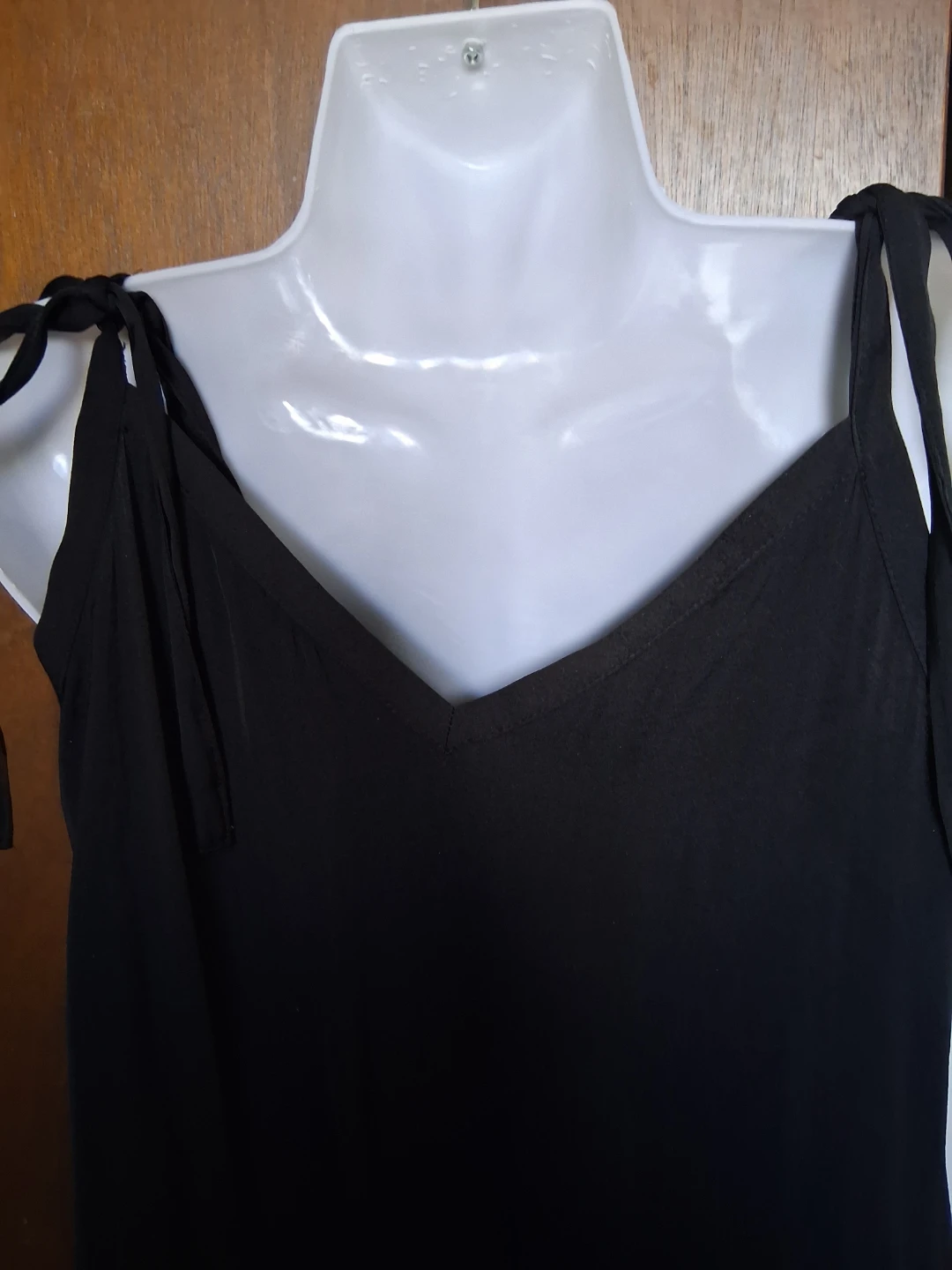 Zara Black Tie-Strap V-Neck Top - XS - photo 3