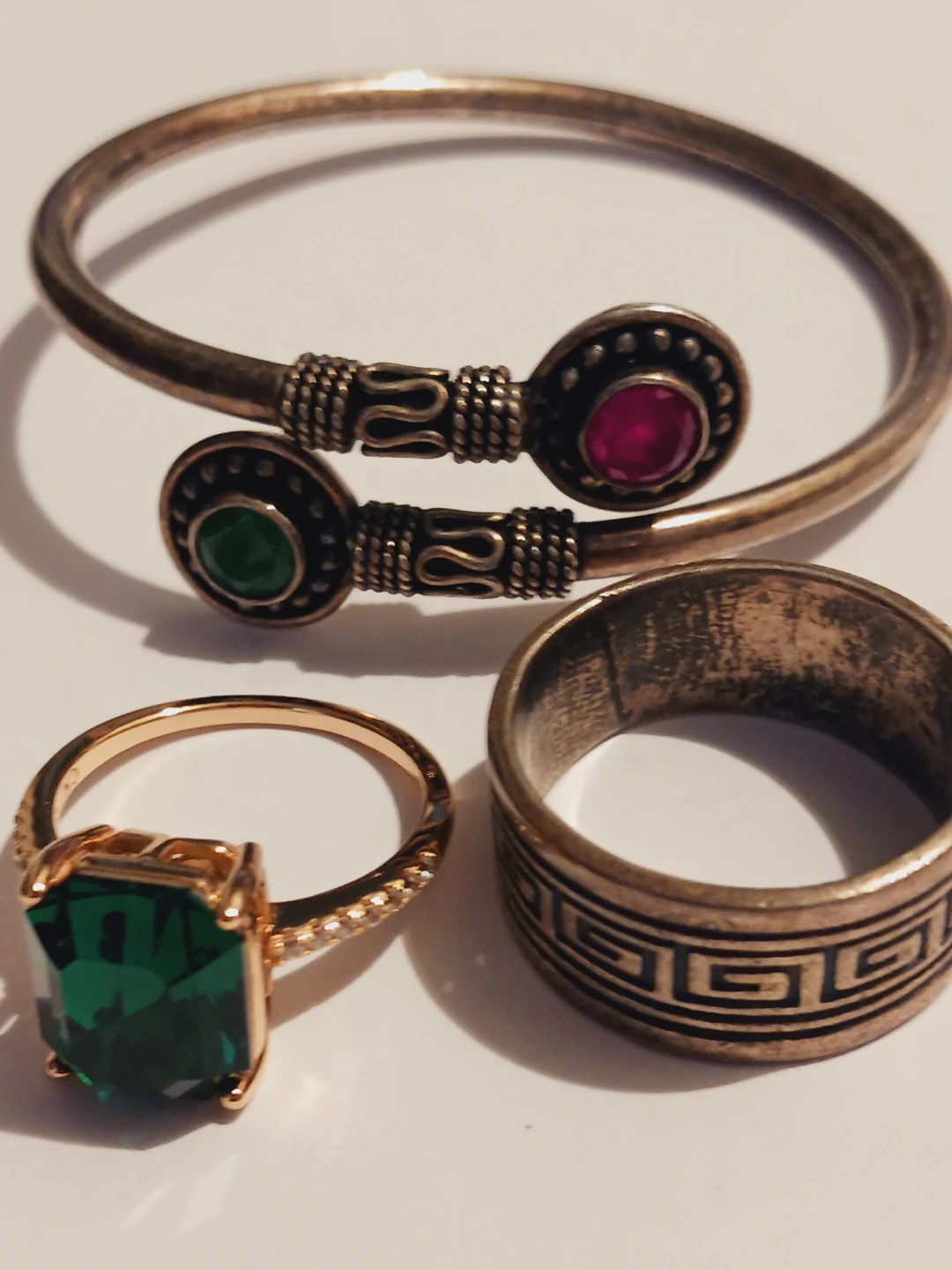 Lot of Sterling Silver 925 Rings and Bangle Bracelet - photo 2