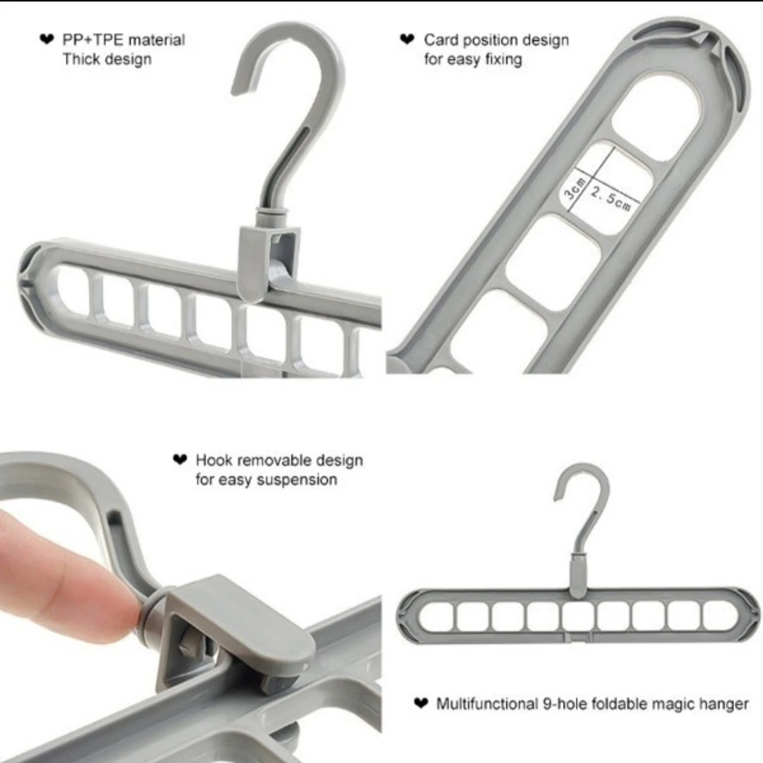 Space Saving Hanger - 9 Hole Foldable Magic Hanger - photo 4