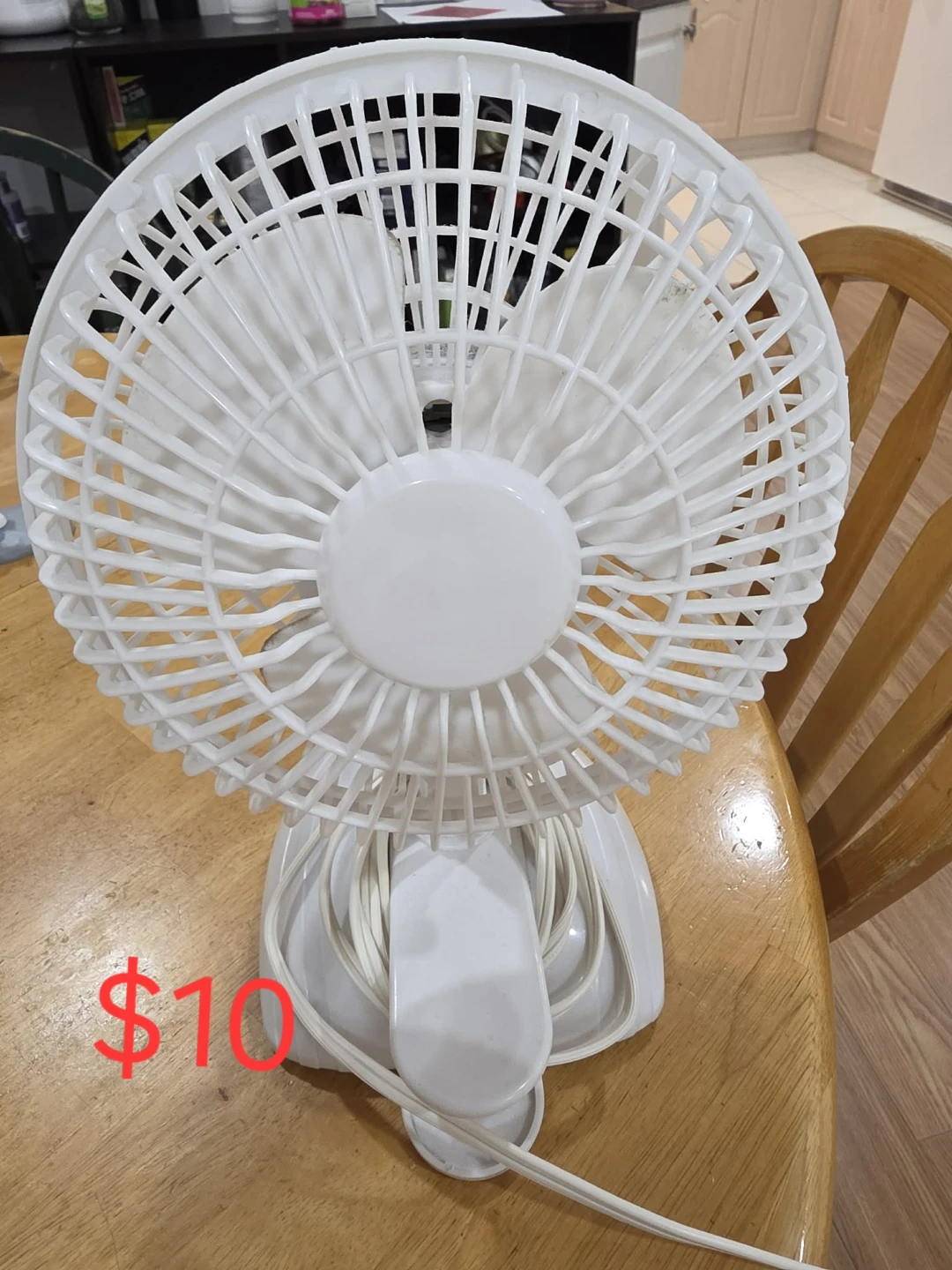 White Clip-On Fan