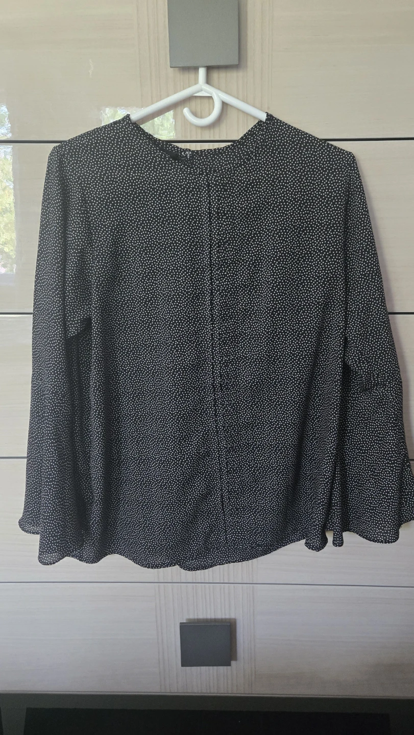 Limelight Women's Black Polka Dot Bell Sleeve Top - Size M