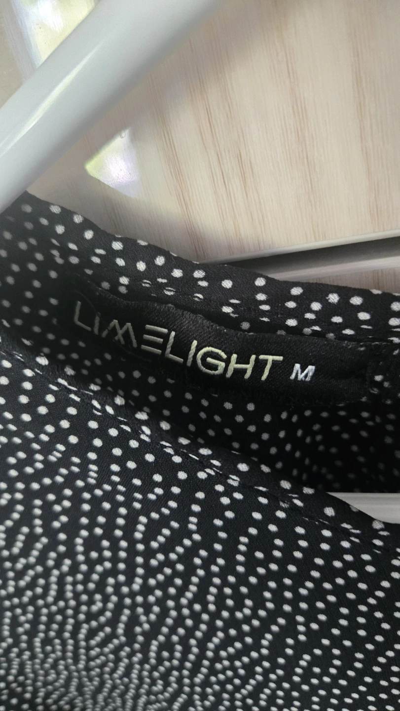 Limelight Women's Black Polka Dot Bell Sleeve Top - Size M - photo 2