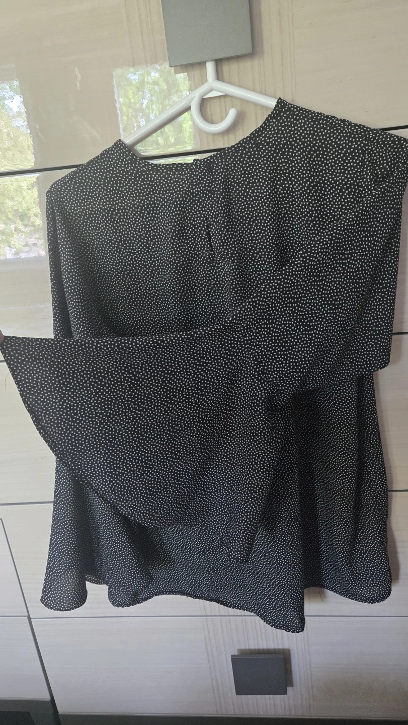 Limelight Women's Black Polka Dot Bell Sleeve Top - Size M - photo 3