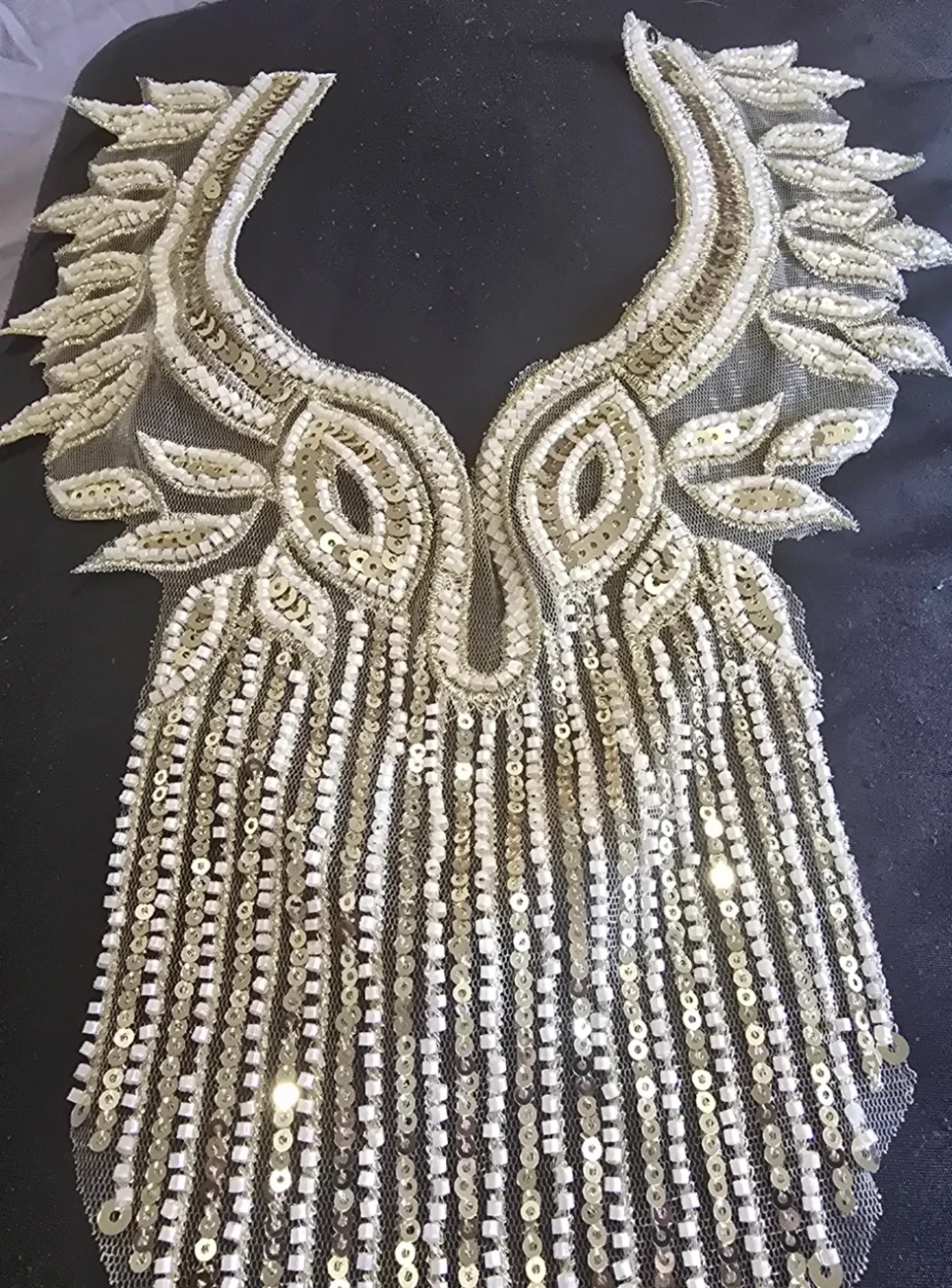 New Embellished Neckline Appliqué with Beads and Sequins - photo 3