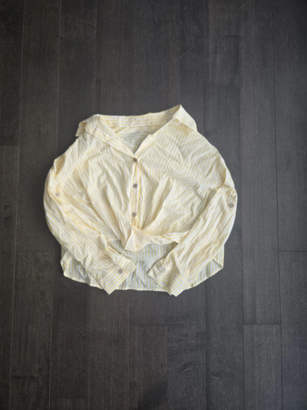 Yellow Striped Button-Up Shirt