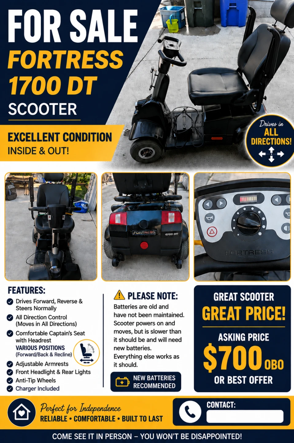 Fortress 1700 DT Scooter