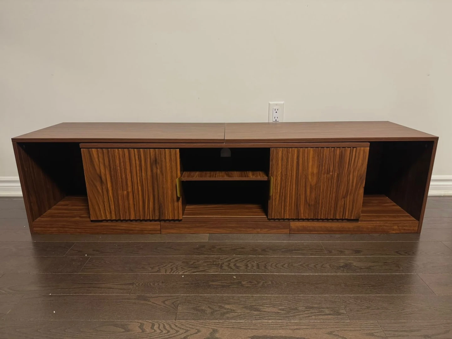Brown Extendable Media Console TV Stand