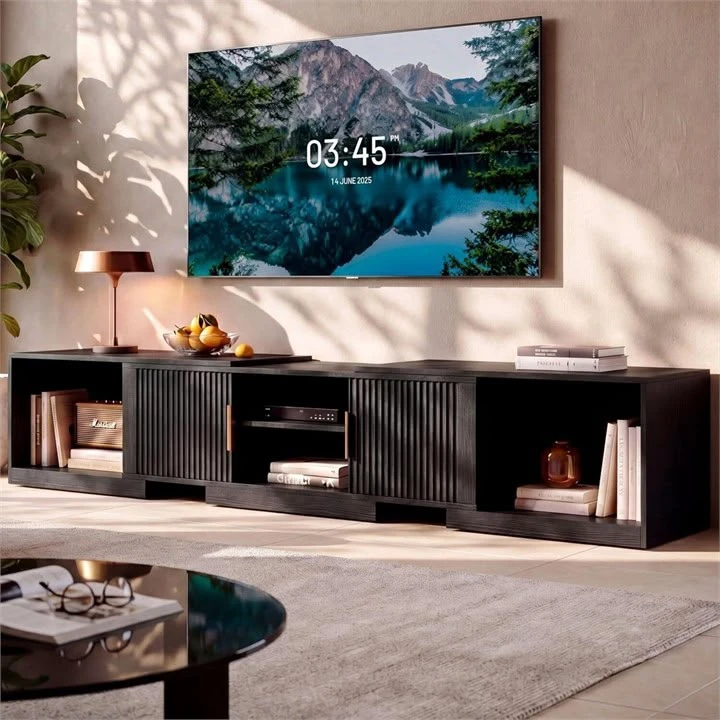 Brown Extendable Media Console TV Stand - photo 4