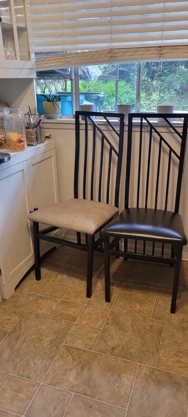 Set of 4 Dining Chairs - Black Metal Frame - photo 4