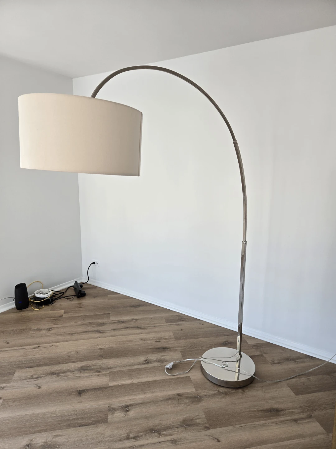 Arc Floor Lamp with Cream Shade