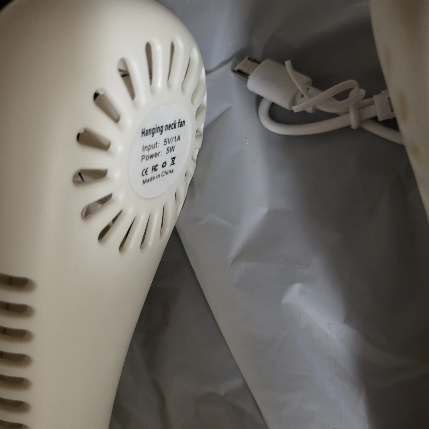 White Vaneless Hanging Neck Fan - photo 3