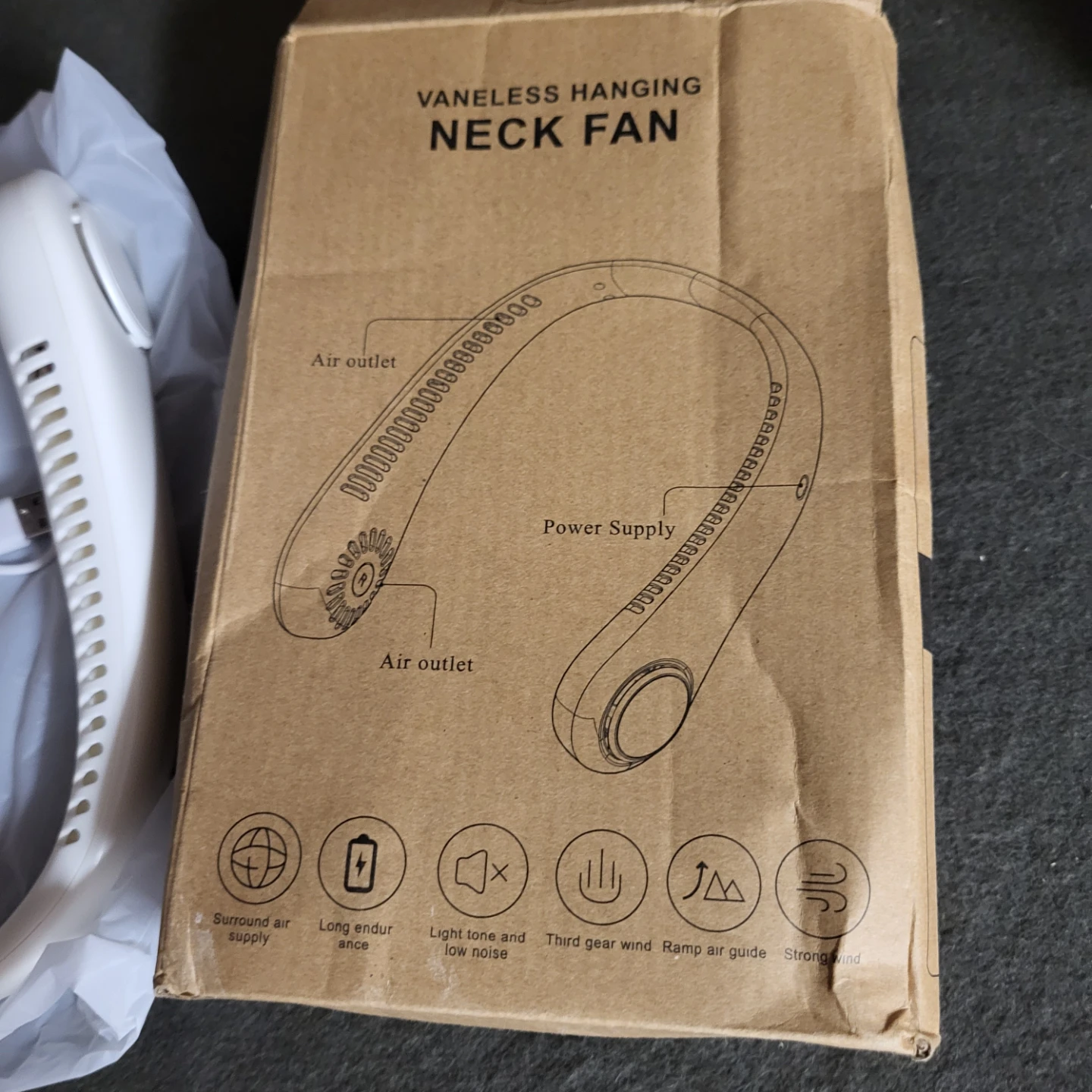 White Vaneless Hanging Neck Fan - photo 4