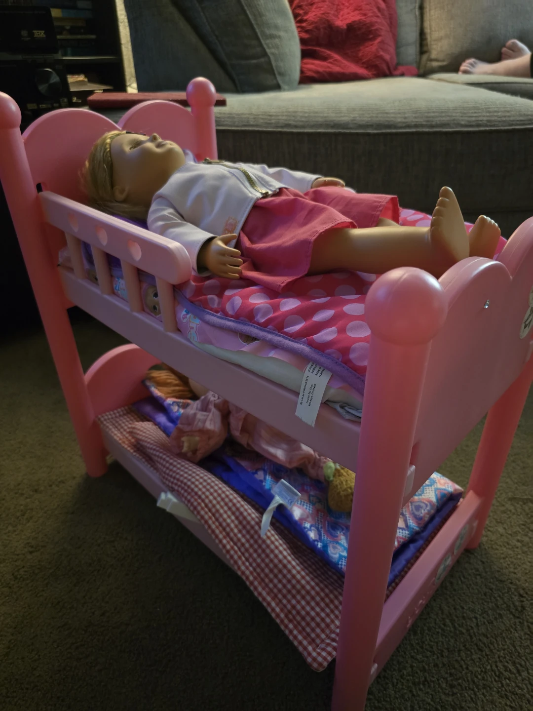 Pink Bunk Bed for Dolls