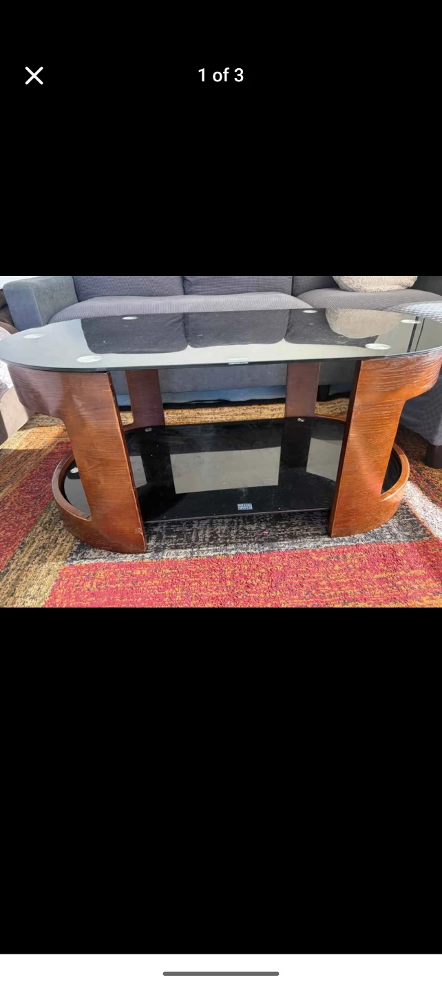 Oval Coffee Table with Glass Top  (WxDxH): 43 x 24 x 18 in - photo 3