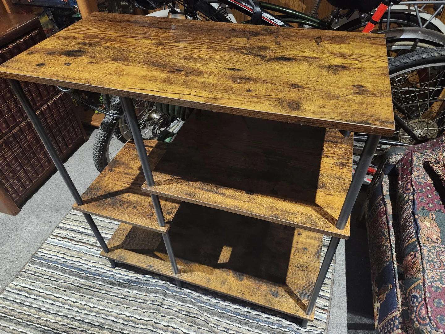Rustic Wood Shelf Unit (Excellent cond like new)